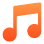 Music button with on/off icon